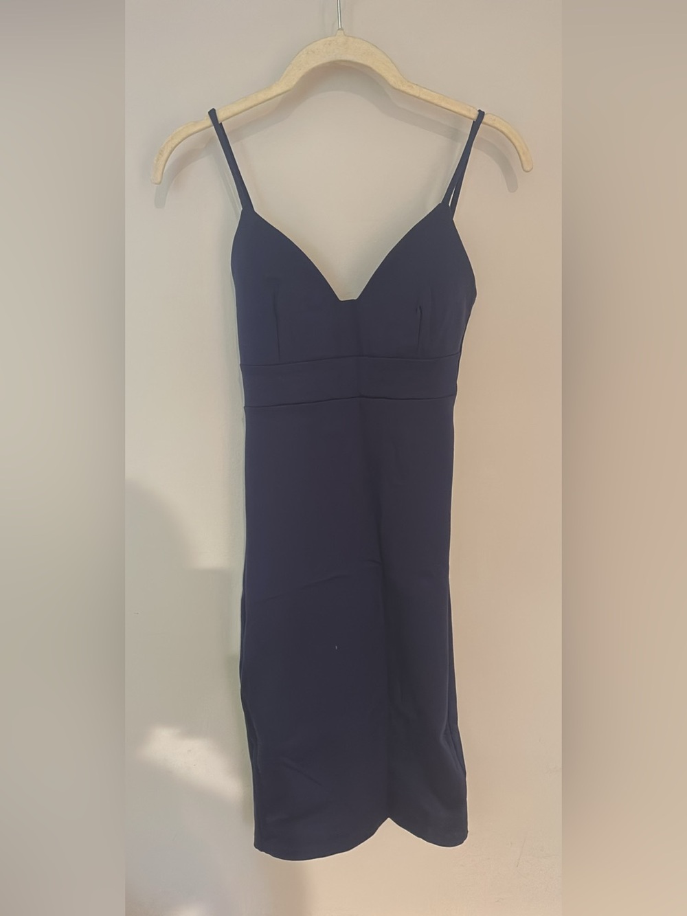 Lulu's Navy Spaghetti-Strap Sheath Dress